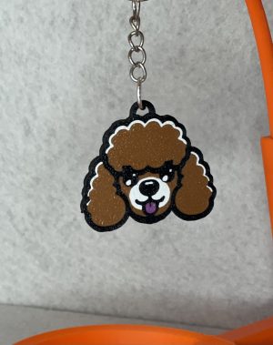 Caniche con pelo rizado y ojos brillantes