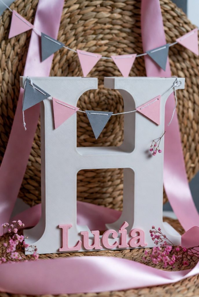 Letra Decorativa 3D "H" Personalizada con Nombre