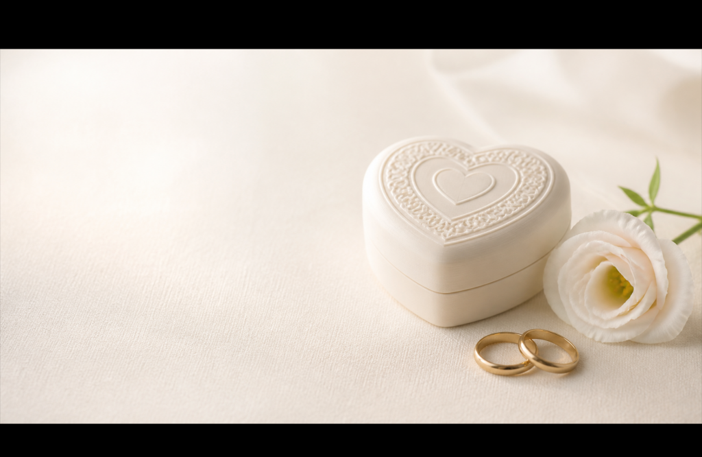 Caja de corazón personalizada para boda